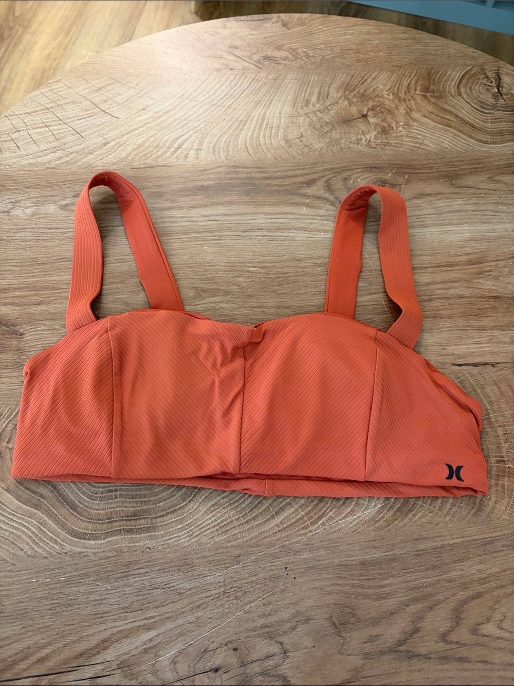 Hurley Burnt Orange Ribbed Bralette Bikini Top
